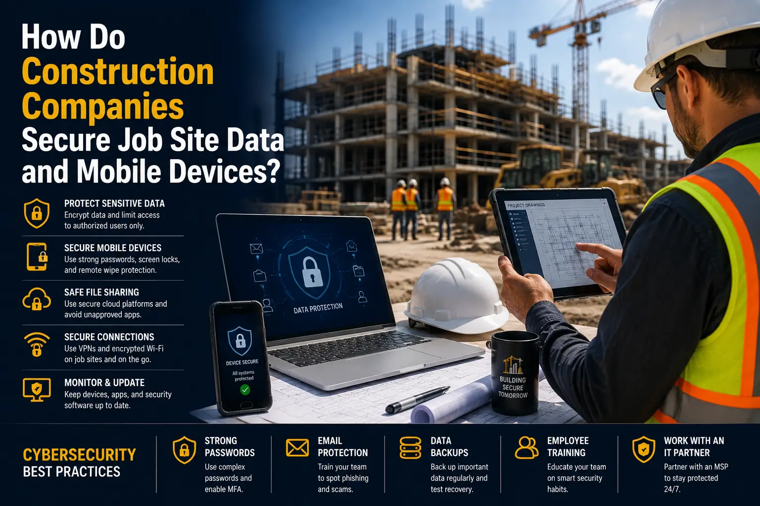 How Do Construction Companies Secure Job Site Data and Mobile Devices