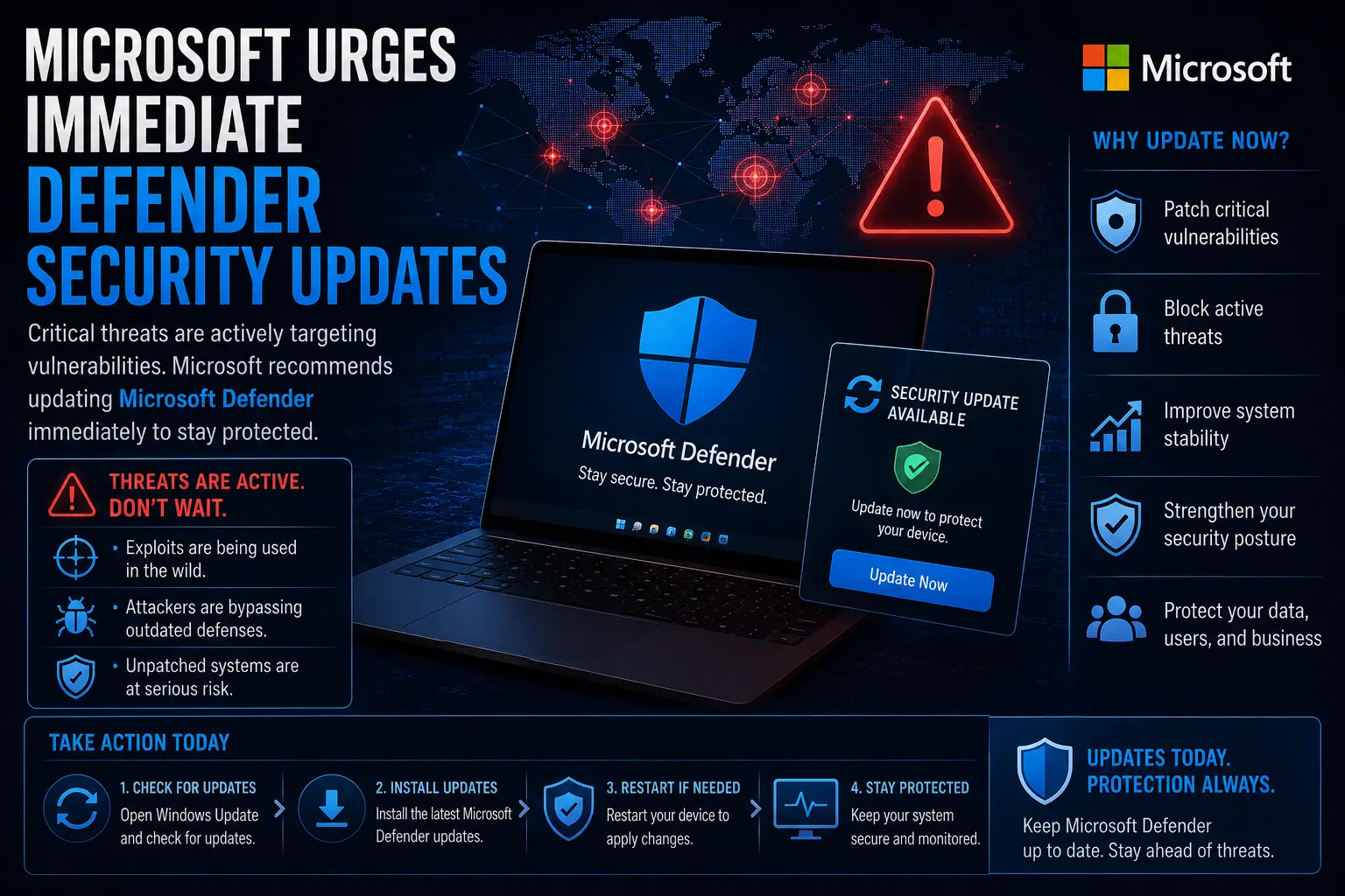 Microsoft Urges Immediate Defender Security Updates